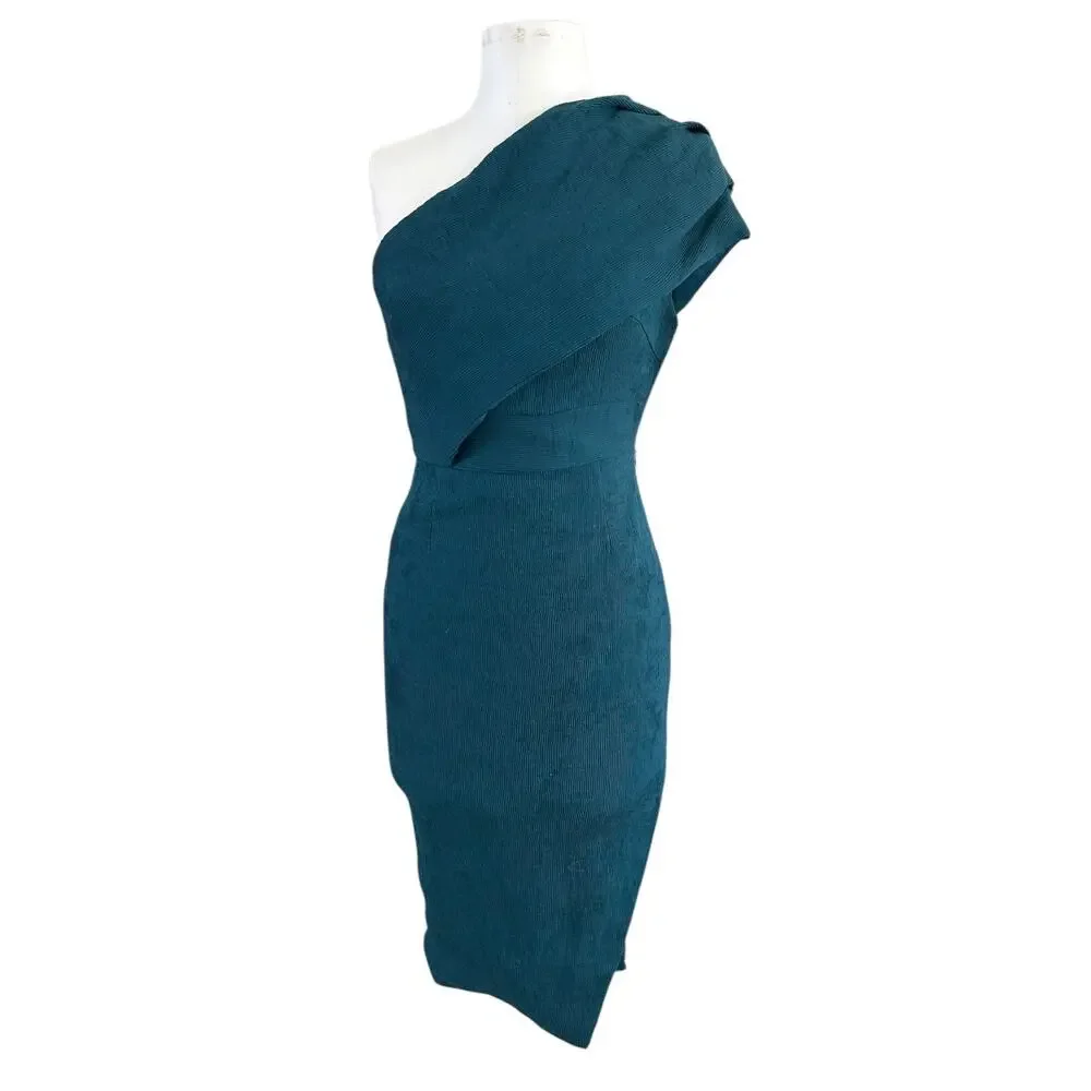 Elliatt | Dresses | Elliatt Bodycon Dress Liberty Forest Green Teal One  Shoulder Womens Small | Poshmark